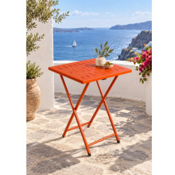 Katlanır Metal Balkon Bahçe Bistro Masa 50x50 cm Kare Masa 75 cm Turuncu 1644 Katlanır Metal Balkon Bahçe Bistro Masa 50x50 cm Kare Masa 75 cm Turuncu 1644