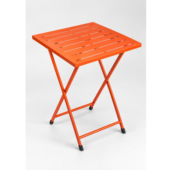 Katlanır Metal Balkon Bahçe Bistro Masa 50x50 cm Kare Masa 75 cm Turuncu 1644 Katlanır Metal Balkon Bahçe Bistro Masa 50x50 cm Kare Masa 75 cm Turuncu 1644