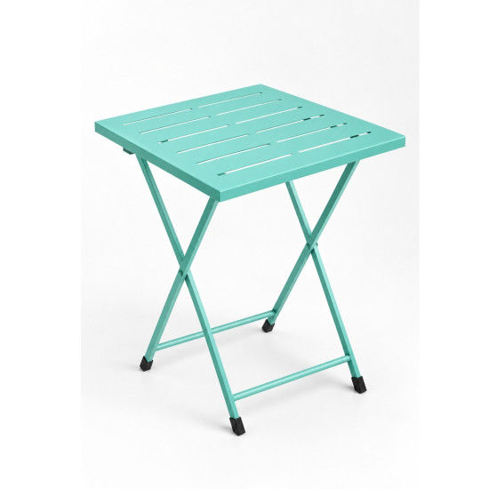 Katlanır Metal Balkon Bahçe Bistro Masa 50x50 cm Kare Masa 75 cm Mint Yeşili 1645 Katlanır Metal Balkon Bahçe Bistro Masa 50x50 cm Kare Masa 75 cm Mint Yeşili 1645