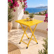 Katlanır Metal Balkon Bahçe Bistro Masa 50x50 cm Kare Masa 75 cm Sarı 1646