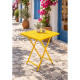Katlanır Metal Balkon Bahçe Bistro Masa 50x50 cm Kare Masa 75 cm Sarı 1646