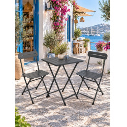 Katlanır Metal Balkon Bahçe Bistro Masa Sandalye Seti 2 Kişilik 1 Masa 2 Sandalye Füme 1647 Katlanır Metal Balkon Bahçe Bistro Masa Sandalye Seti 2 Kişilik 1 Masa 2 Sandalye Füme 1647