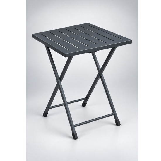Katlanır Metal Balkon Bahçe Bistro Masa 50x50 cm Kare Masa 75 cm Füme 1649 Katlanır Metal Balkon Bahçe Bistro Masa 50x50 cm Kare Masa 75 cm Füme 1649