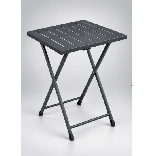 Katlanır Metal Balkon Bahçe Bistro Masa 50x50 cm Kare Masa 75 cm Füme 1649 Katlanır Metal Balkon Bahçe Bistro Masa 50x50 cm Kare Masa 75 cm Füme 1649