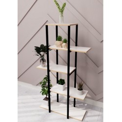 Dekoratif 5 Raflı Metal Çiçeklik Saksı Standı Saksılık Beyaz 1312 Dekoratif 5 Raflı Metal Çiçeklik Saksı Standı Saksılık Beyaz 1312