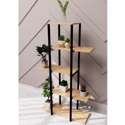 Dekoratif 5 Raflı Metal Çiçeklik Saksı Standı Saksılık Çam 1307 Dekoratif 5 Raflı Metal Çiçeklik Saksı Standı Saksılık Çam 1307