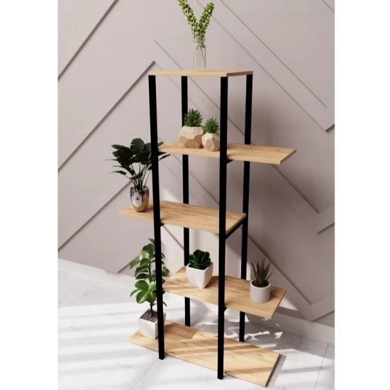 Dekoratif 5 Raflı Metal Çiçeklik Saksı Standı Saksılık Çam 1307 Dekoratif 5 Raflı Metal Çiçeklik Saksı Standı Saksılık Çam 1307