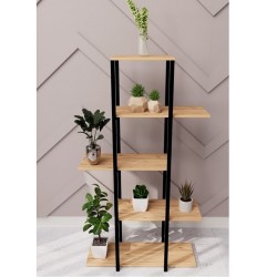 Dekoratif 5 Raflı Metal Çiçeklik Saksı Standı Saksılık Çam 1307 Dekoratif 5 Raflı Metal Çiçeklik Saksı Standı Saksılık Çam 1307