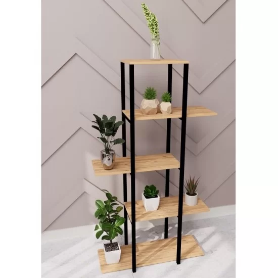 Dekoratif 5 Raflı Metal Çiçeklik Saksı Standı Saksılık Çam 1307 Dekoratif 5 Raflı Metal Çiçeklik Saksı Standı Saksılık Çam 1307