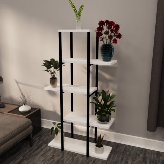 Decorative 5 Shelves Metal Flowerpot Flowerpot Stand Flowerpot White 1312 Decorative 5 Shelves Metal Flowerpot Flowerpot Stand Flowerpot White 1312