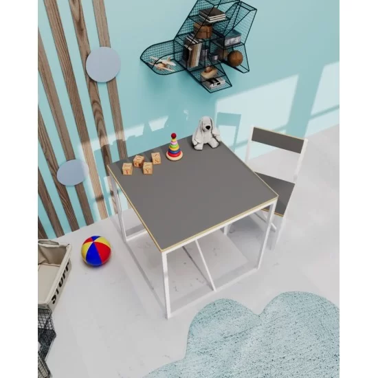 aktivite masası çocuk etkinlik oyun çalışma masa ve sandalye füme